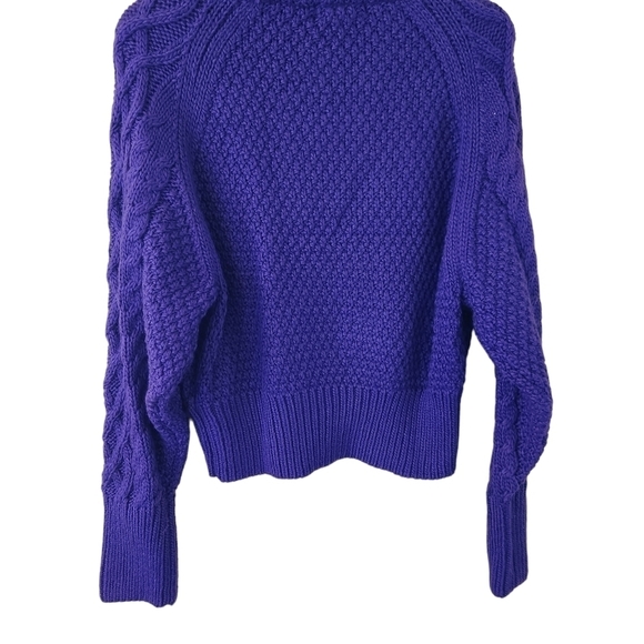 NWT H&M purple long-sleeve cable knit wool  sweater top jumper - Picture 15 of 15